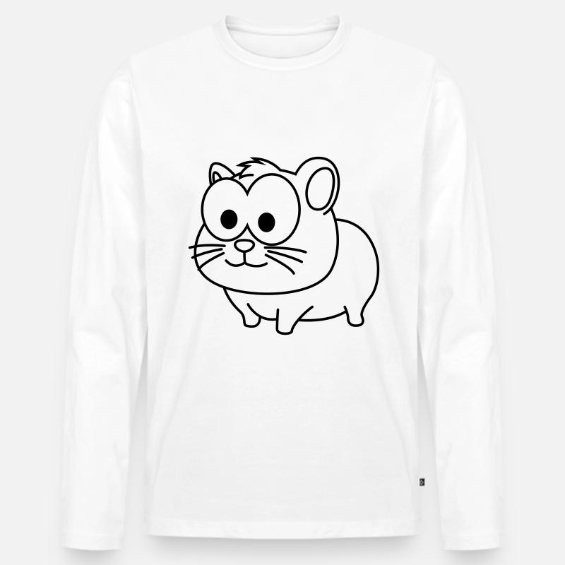 Hamster Comic Tier - Männer Premium Bio Langarmshirt - Weiß