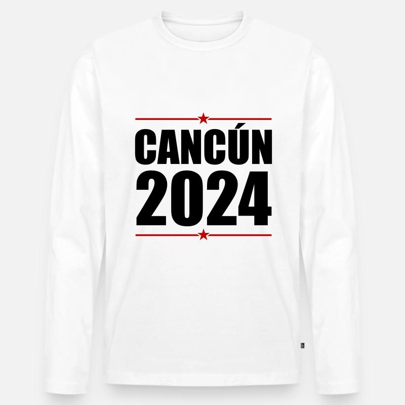 Cancun 2024 - Männer Premium Bio Langarmshirt - Weiß