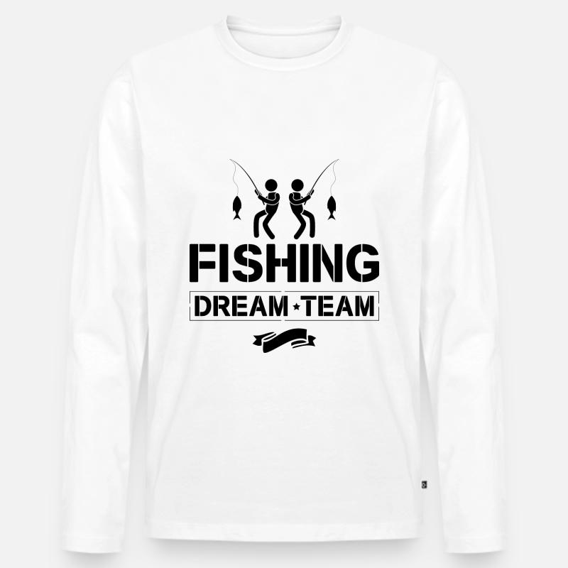 Fishing Dream Team - Männer Premium Bio Langarmshirt - Weiß