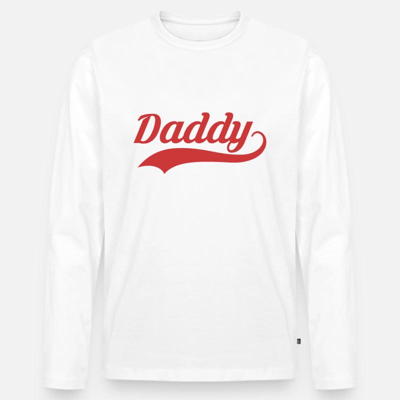 DADDY - Männer Premium Bio Langarmshirt - Weiß