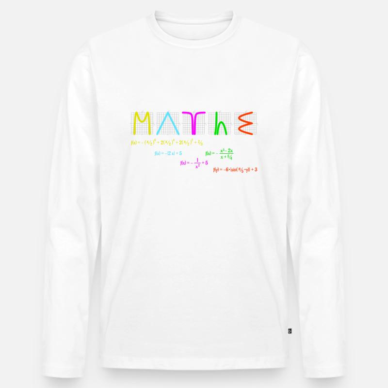 Mathe mit Funktionen bunt - Männer Premium Bio Langarmshirt - Weiß