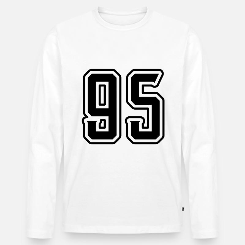 95 Zahl Symbol - Männer Premium Bio Langarmshirt - Weiß