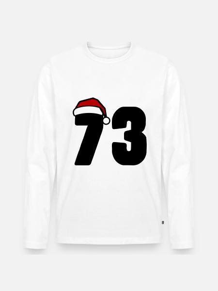 73 Numéro Noël - T-shirt manches longues Premium bio Homme - blanc