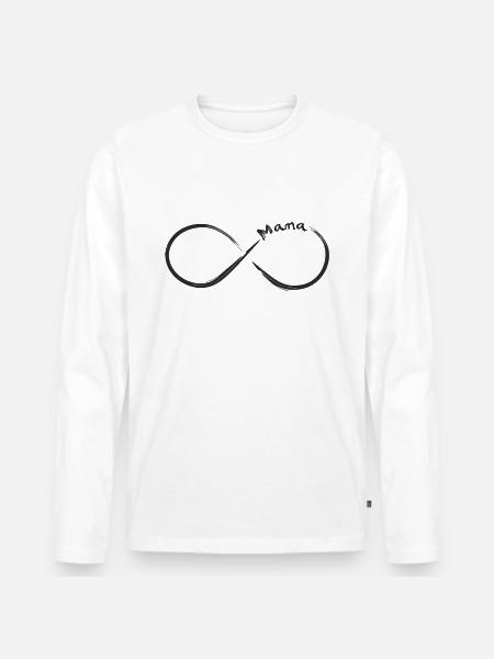 Unendlichkeit Mama - Männer Premium Bio Langarmshirt - Weiß