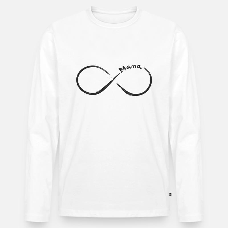 Unendlichkeit Mama - Männer Premium Bio Langarmshirt - Weiß