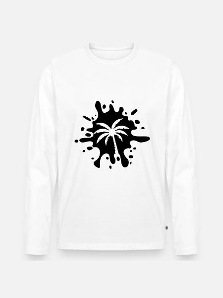 Palm tree symbol blobs - Men's Premium Organic Long Sleeve Shirt - white