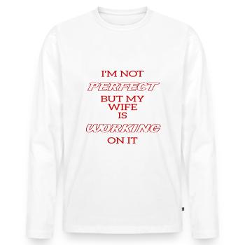 Je ne suis pas - T-shirt manches longues Premium bio Homme - blanc - Devant - Nico (187cm)
