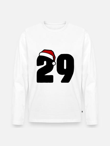 29 Numéro Noël - T-shirt manches longues Premium bio Homme - blanc