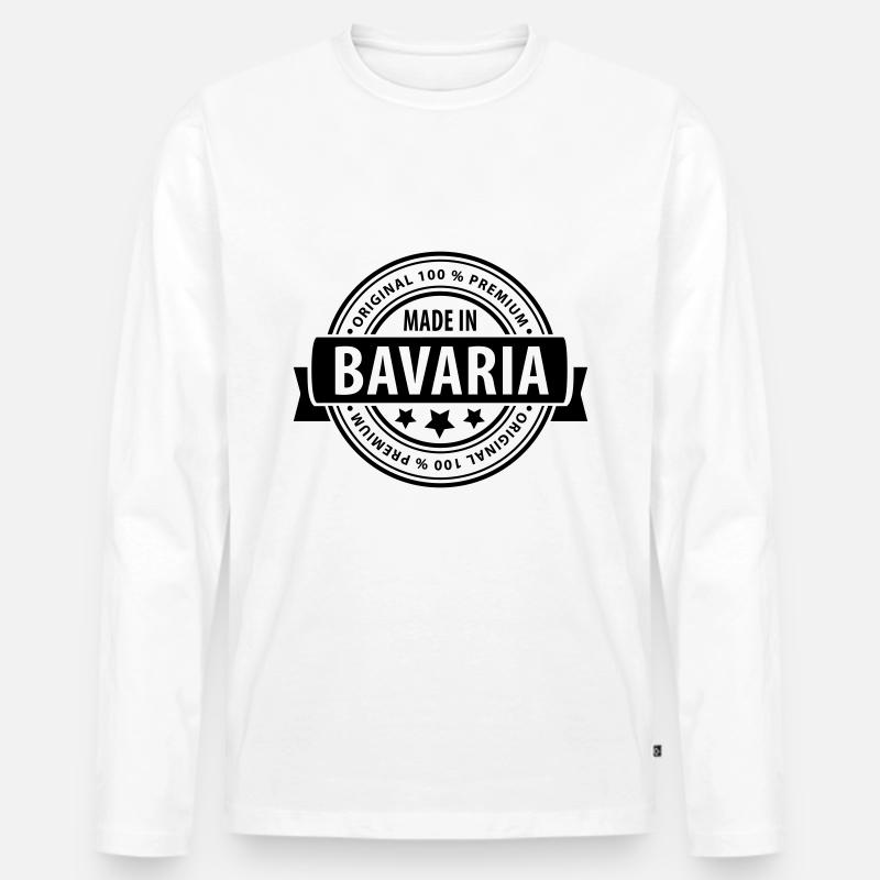 Made in Bavaria / Bayern - Männer Premium Bio Langarmshirt - Weiß