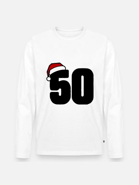 50 Number Christmas - Men's Premium Organic Long Sleeve Shirt - white