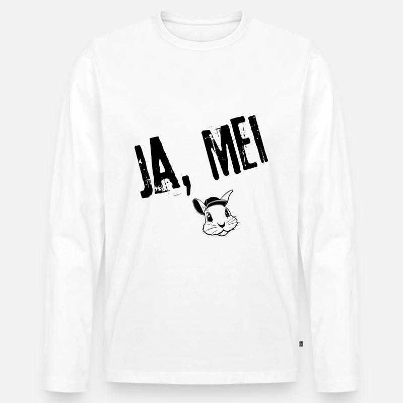 Ja, Mei Eleganz | Redewendung - Männer Premium Bio Langarmshirt - Weiß