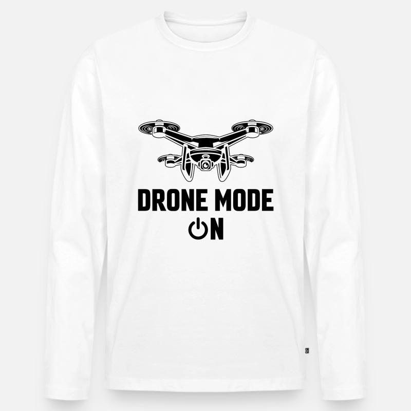 Drohnen-Modus Ein - Männer Premium Bio Langarmshirt - Weiß