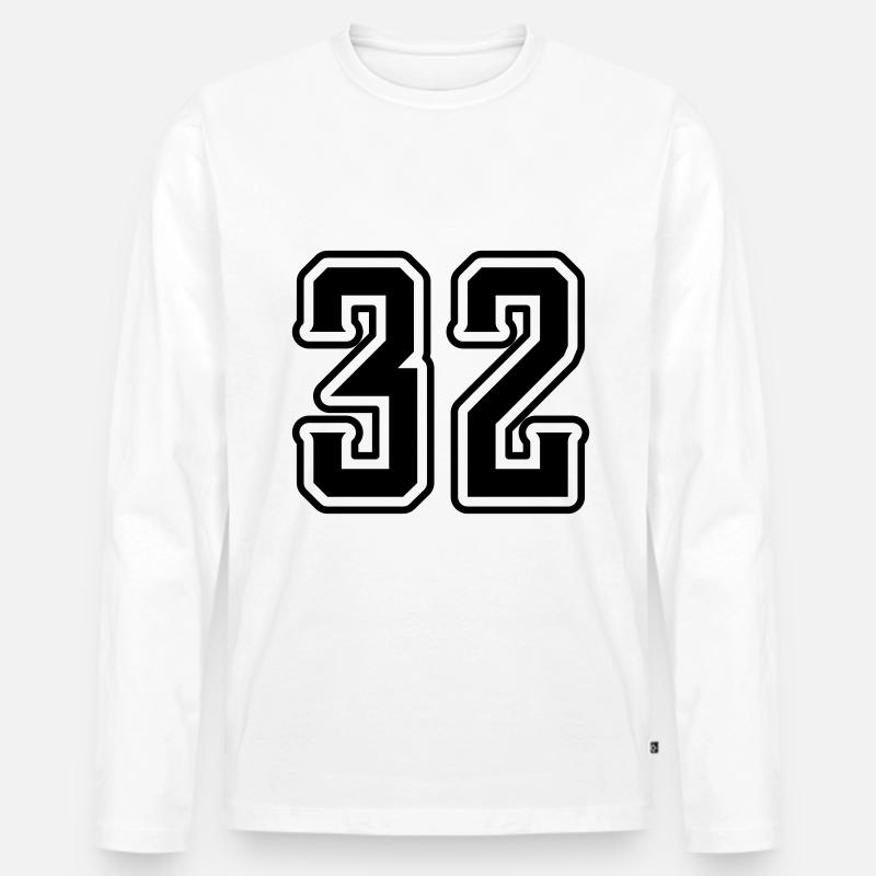 32 number symbol - Men's Premium Organic Long Sleeve Shirt - white