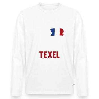Ich tu nix ich will nur nach Texel - Männer Premium Bio Langarmshirt - Weiß - Vorne - Nico (187cm)