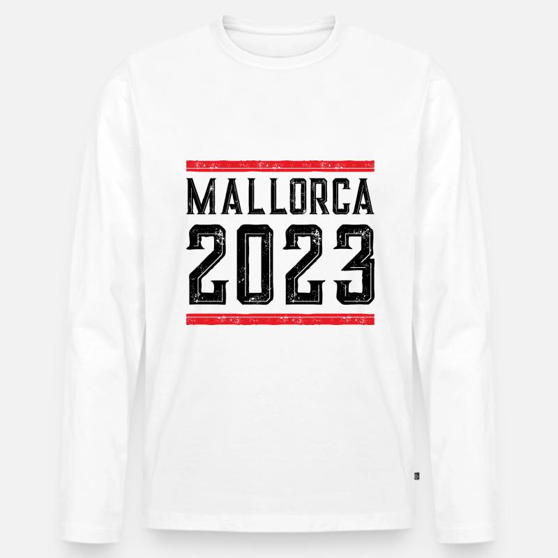Mallorca 2023 - Männer Premium Bio Langarmshirt - Weiß