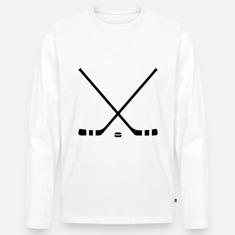 Eishockey hockeyschläger - Männer Premium Bio Langarmshirt - Weiß