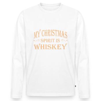 My Christmas Spirit Is Whiskey Christmas Whiskey - Men's Premium Organic Long Sleeve Shirt - white - Front - Nico (187cm)