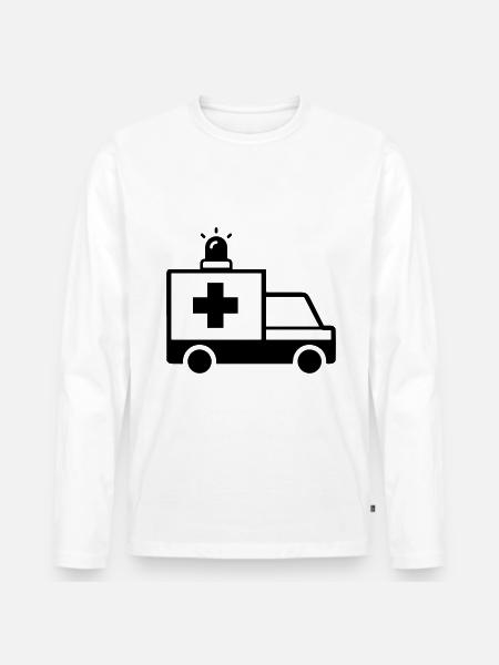 Krankenwagen Ambulance - Men's Premium Organic Long Sleeve Shirt - white
