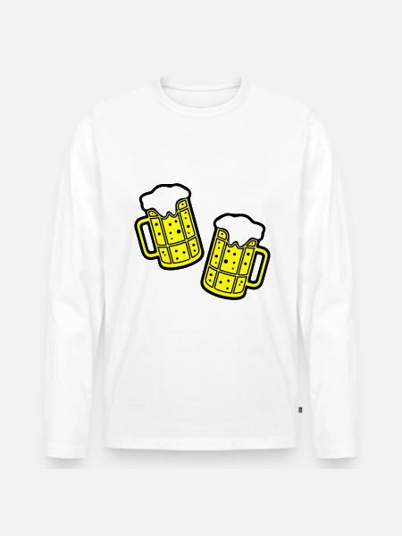 Beer Symbol Booze - Men's Premium Organic Long Sleeve Shirt - white