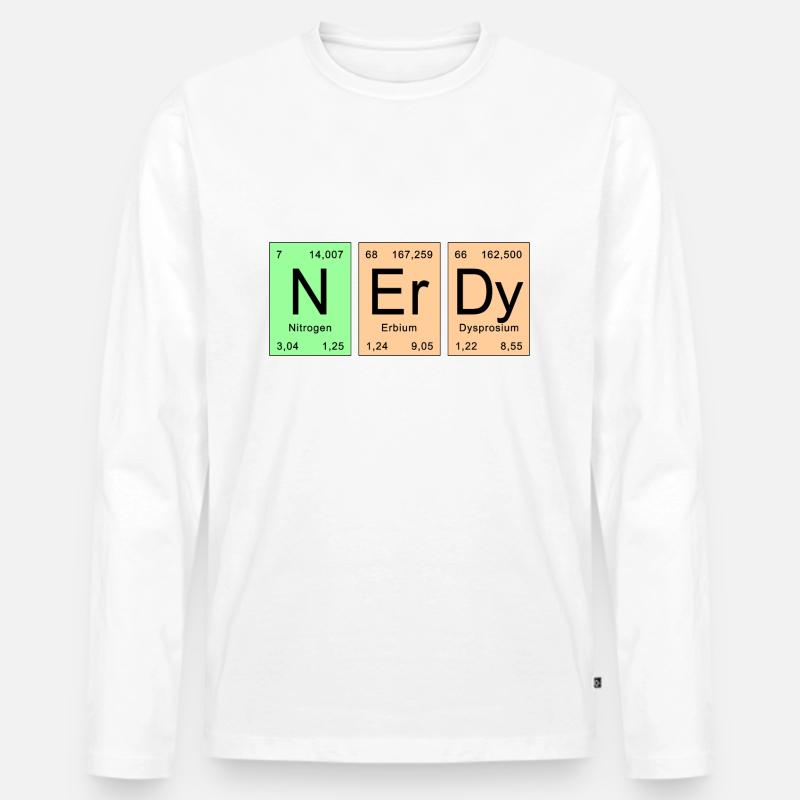 Periodensystem - NErDy - Männer Premium Bio Langarmshirt - Weiß
