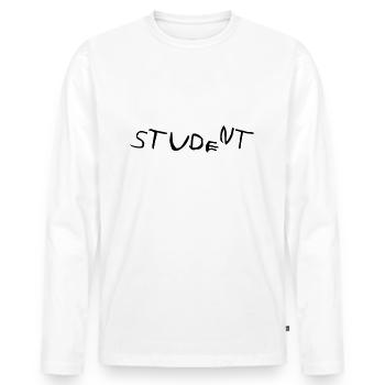 Étudiants - T-shirt manches longues Premium bio Homme - blanc - Devant - Nico (187cm)