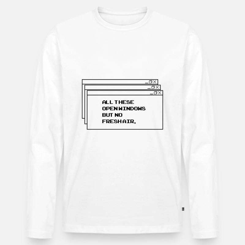 All These open Windows - Männer Premium Bio Langarmshirt - Weiß