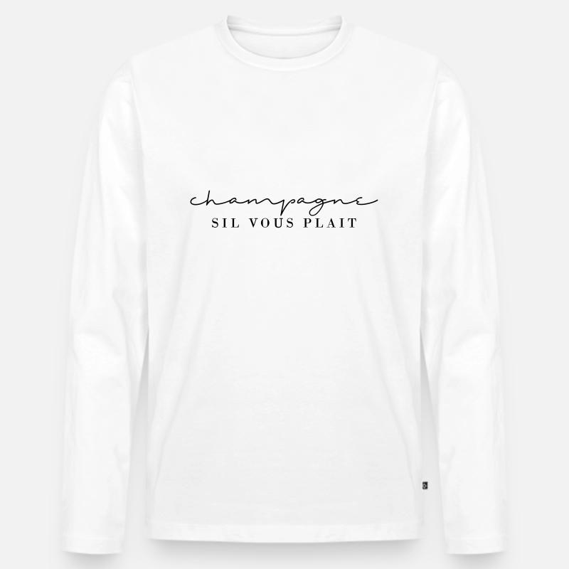 Sil Vous Plait - Männer Premium Bio Langarmshirt - Weiß