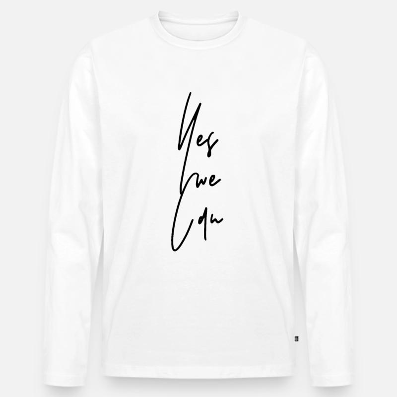 yes we can - Männer Premium Bio Langarmshirt - Weiß