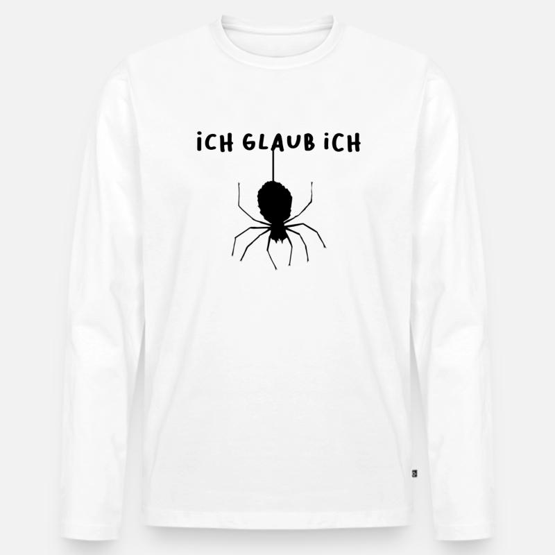 Ich glaub ich spinne - Männer Premium Bio Langarmshirt - Weiß