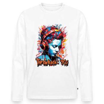 Revival and return to the 90s - Men's Premium Organic Long Sleeve Shirt - white - Front - Nico (187cm)