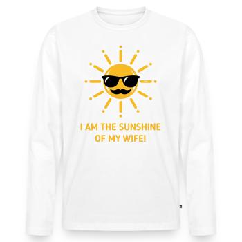 I Am The Sunshine Of My Wife! (Husband / 3C Gold) - Men's Premium Organic Long Sleeve Shirt - white - Front - Nico (187cm)