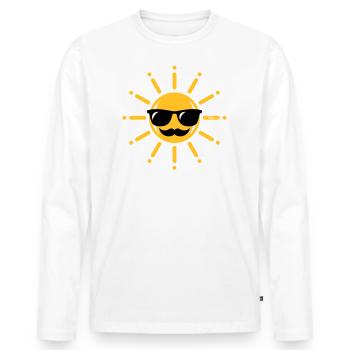 Je suis le soleil de ma femme ! (Mari / 3C Blanc) - T-shirt manches longues Premium bio Homme - blanc - Devant - Nico (187cm)