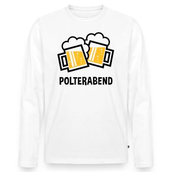 Polterabend (JGA Bier Bayrische Bierkrüge / 2C) - Männer Premium Bio Langarmshirt - Weiß - Vorne - Nico (187cm)