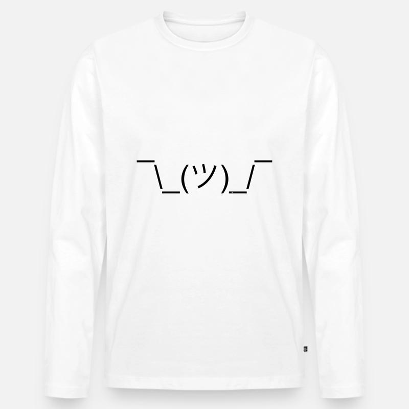 Shruggie Emojicon Design. Geschenk. Geschenkidee - Männer Premium Bio Langarmshirt - Weiß