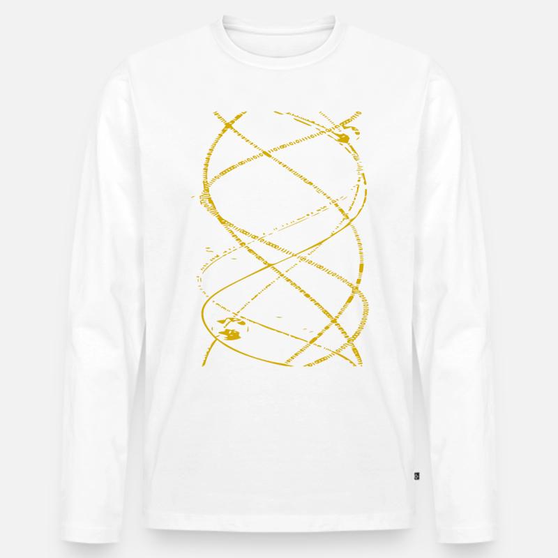 Binary Spiral (gelb) - Männer Premium Bio Langarmshirt - undefined