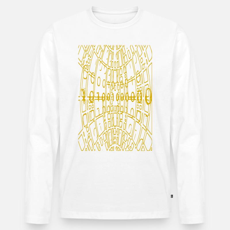 Binärcode Abstrakt (gelb) - Männer Premium Bio Langarmshirt - undefined