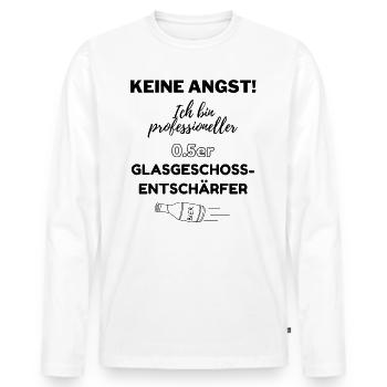 0.5er Glasgeschossentschärfer | Keine Angst | Bier - Männer Premium Bio Langarmshirt - Weiß - Vorne - Nico (187cm)