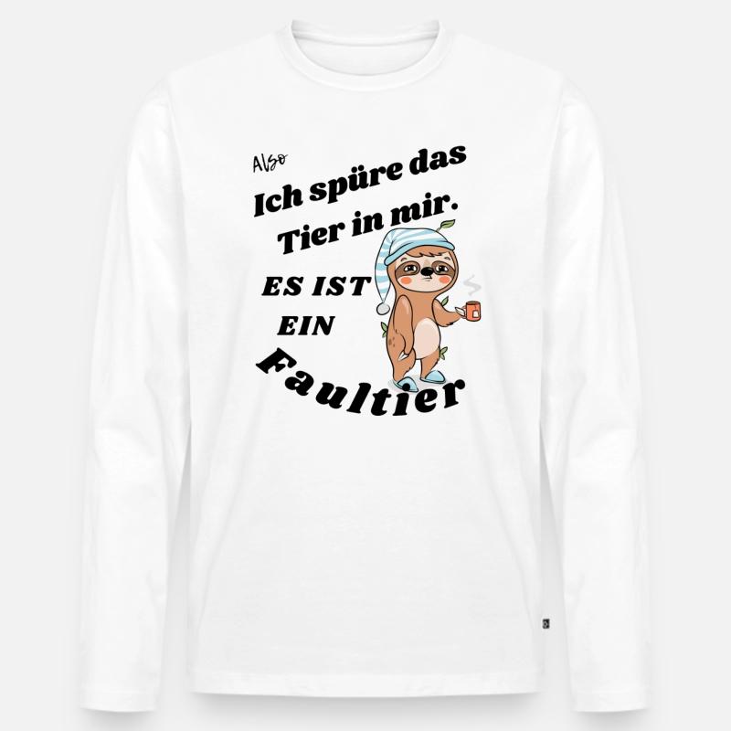 Spüre das Tier in mir. - Männer Premium Bio Langarmshirt - Weiß