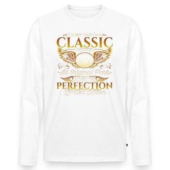 Born in 1969 Classic Birthday Gift Men - Men's Premium Organic Long Sleeve Shirt - white - Front - Nico (187cm)