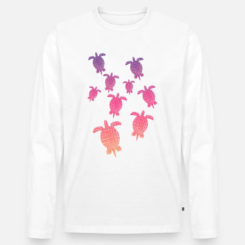 Schildkröten Turtle - Männer Premium Bio Langarmshirt - Weiß