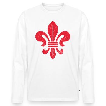 Lily (Fleur-de-Lis) / Lily Blossom HERALDRY - Men's Premium Organic Long Sleeve Shirt - white - Front - Nico (187cm)