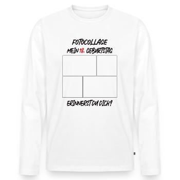 18e anniversaire de MEiN Vous en souvenez-vous ? Collage - T-shirt manches longues Premium bio Homme - blanc - Devant - Nico (187cm)