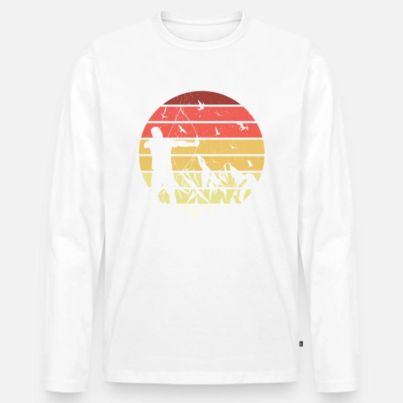 Bogenschießen Bogen bogenschützen bogenschütze - Männer Premium Bio Langarmshirt - Weiß