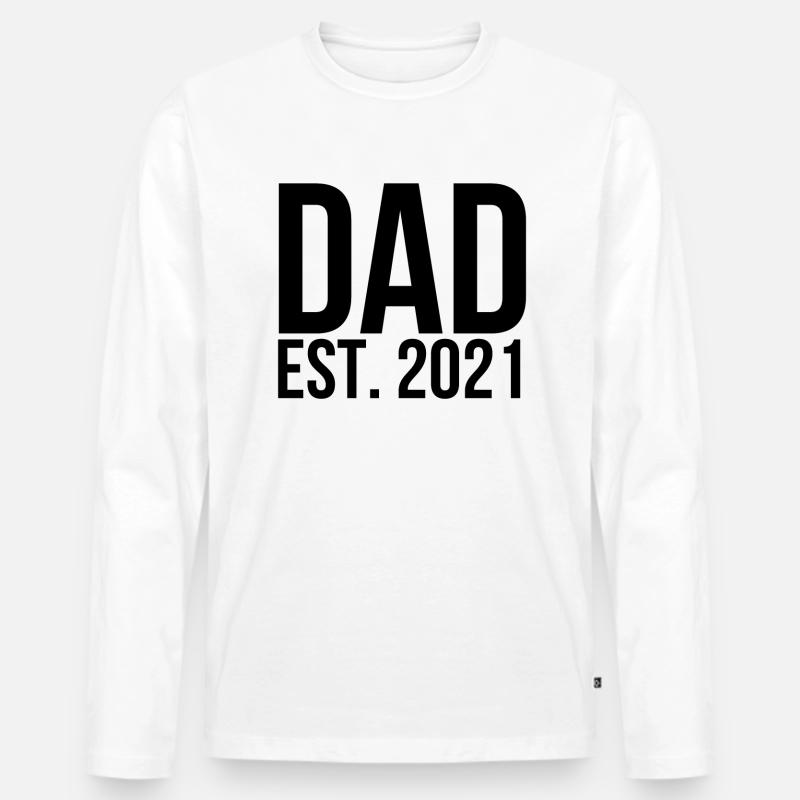 Dad est 2021 - Männer Premium Bio Langarmshirt - Weiß