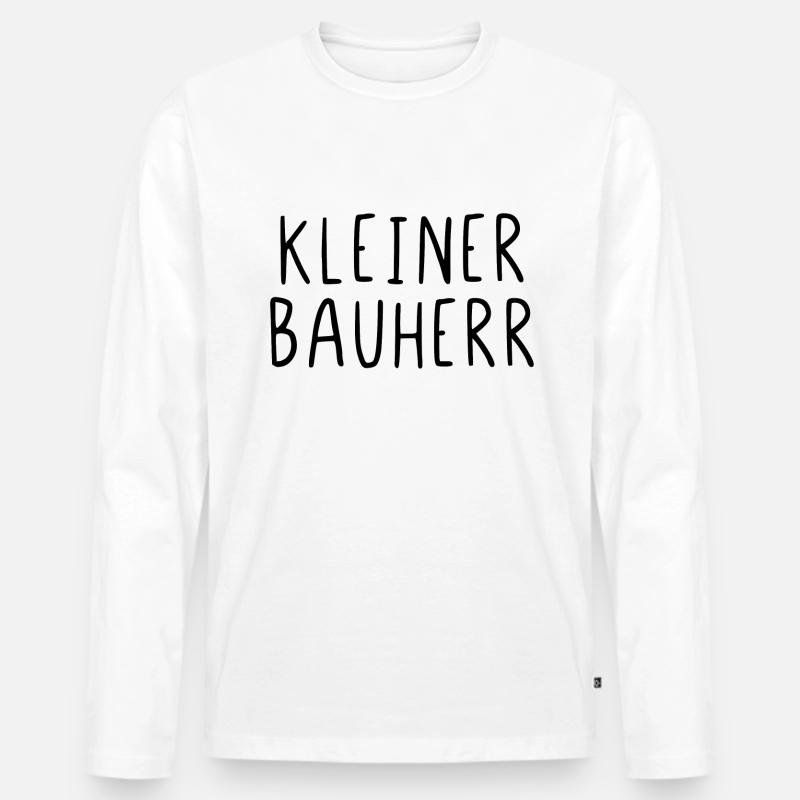Kleiner Bauherr - Männer Premium Bio Langarmshirt - Weiß