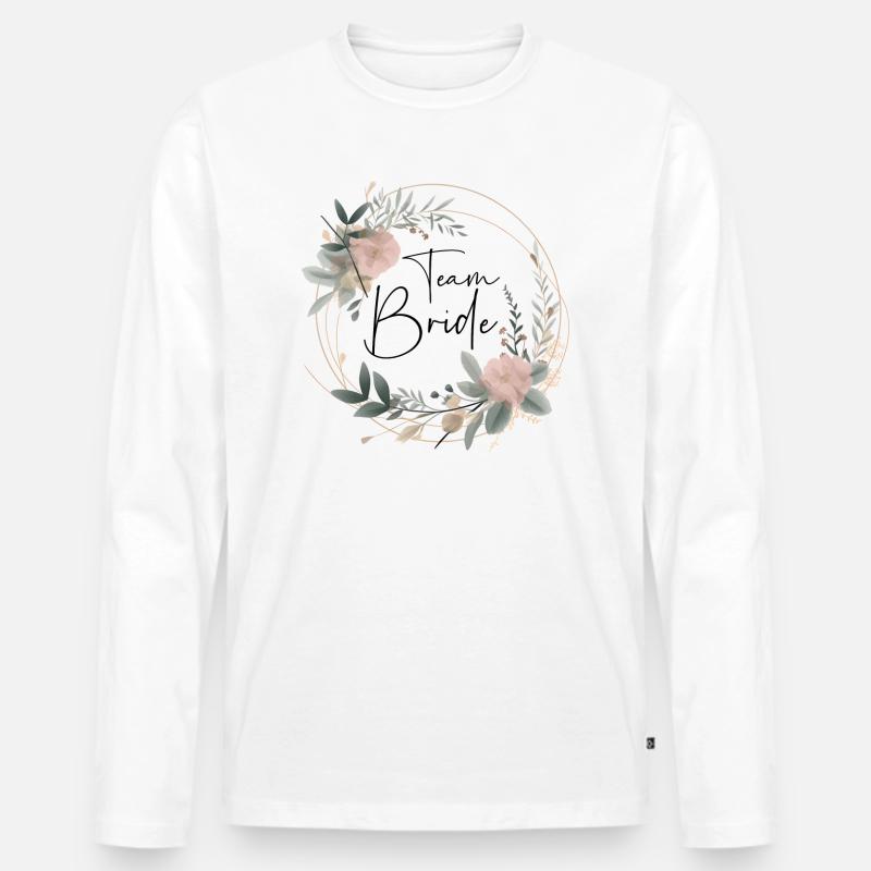 Team Bride - Männer Premium Bio Langarmshirt - Weiß