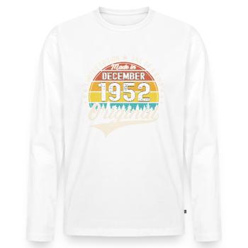 Cadeau original du 70e anniversaire de décembre 1952 - T-shirt manches longues Premium bio Homme - blanc - Devant - Nico (187cm)
