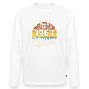 Original December 1967 55th birthday gift - Men's Premium Organic Long Sleeve Shirt - white - Front - Nico (187cm)