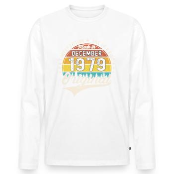 Cadeau original du 43e anniversaire de décembre 1979 - T-shirt manches longues Premium bio Homme - blanc - Devant - Nico (187cm)