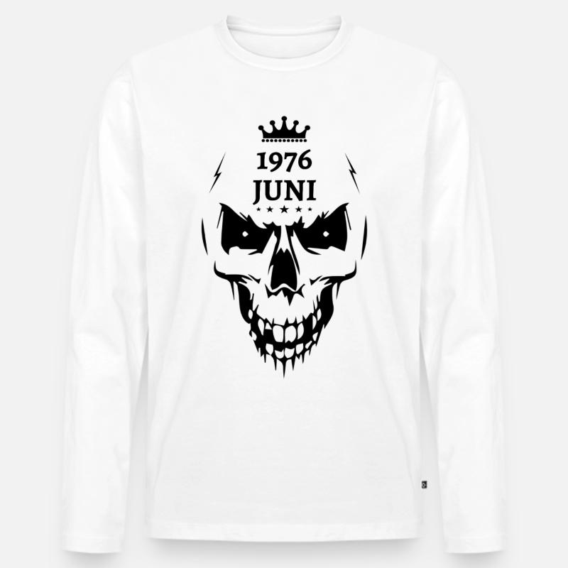 Juni 1976 Totenkopf - Männer Premium Bio Langarmshirt - Weiß